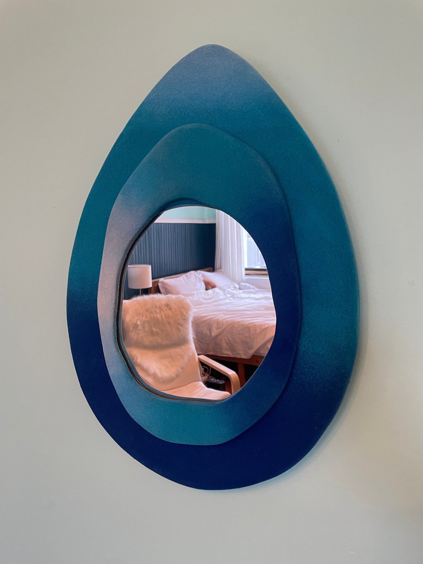 Gradient Blue Flock Mirror