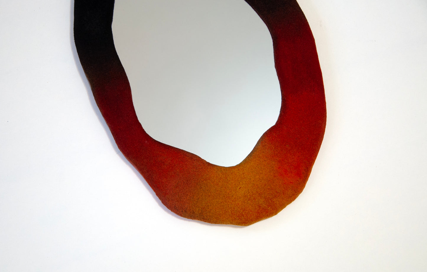 Gradient Black to Orange Flock Mirror
