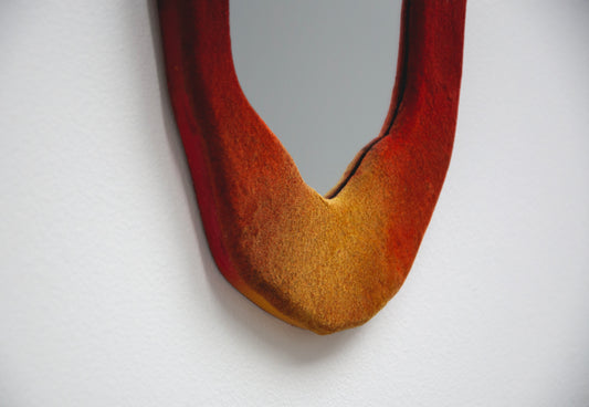 Gradient Black to Orange Flock Mirror