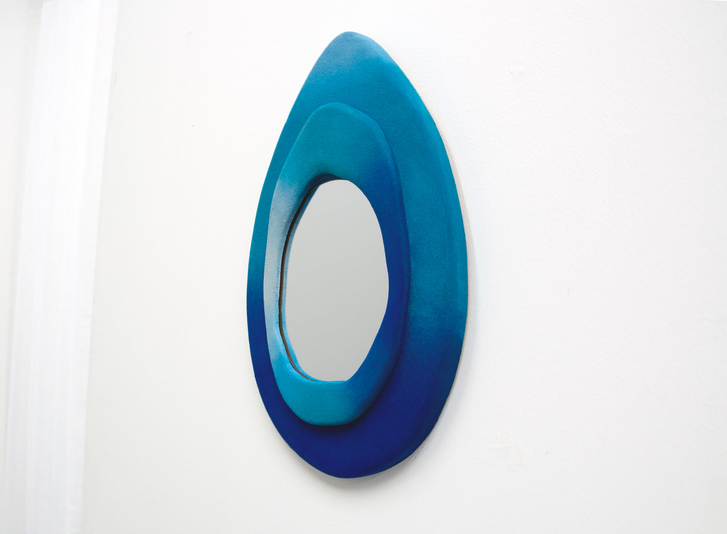 Gradient Blue Flock Mirror
