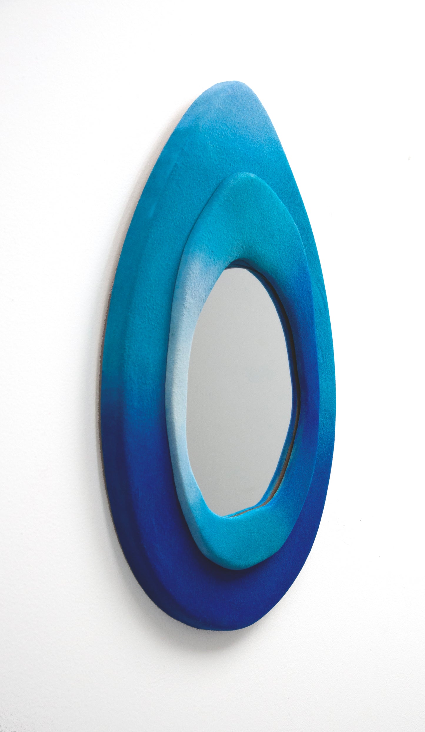 Gradient Blue Flock Mirror