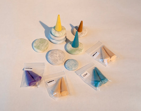 Small Ceramic Marble Pebble for Cone Incense